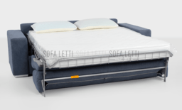 divano con letto aperto accessoriato con guanciali memory gel 
