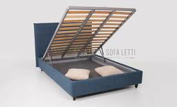 sollevamento del piano letto con 2 pistoncini  per facilitare l'apertura 