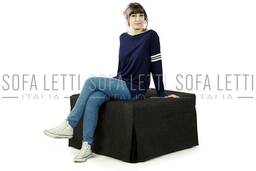 Pouf letto mod. 46 con rivestimento in tessuto lux 1