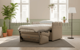 poltrona letto con letto aperto profondità 210 cm.