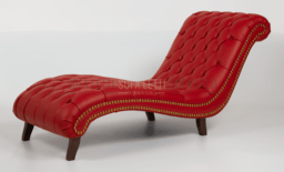 Chaise Longue rivestimento in vera pelle art.4000 col. 4006 rosso amaranto