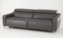 Divano recline - rivestimento come da foto vera pelle cat. 4000 natural  colore 4010 grigio 