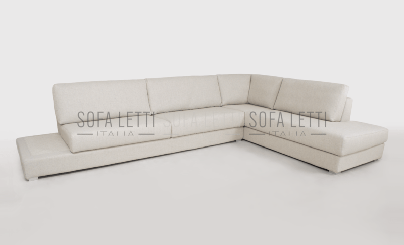 Divano componibile angolare - penisola con pouf terminale  Dx visto frontalmente 