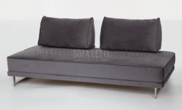 Divano Letto  chaise longue - rivestimento come da foto in velluto colore 25 grigio  scuro