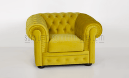 Poltrona Chester velluto giallo