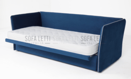 Divano doppio letto estraibile con finitura bordi con cordino - letto sopra traslato in avanti per rifare il letto facilmente