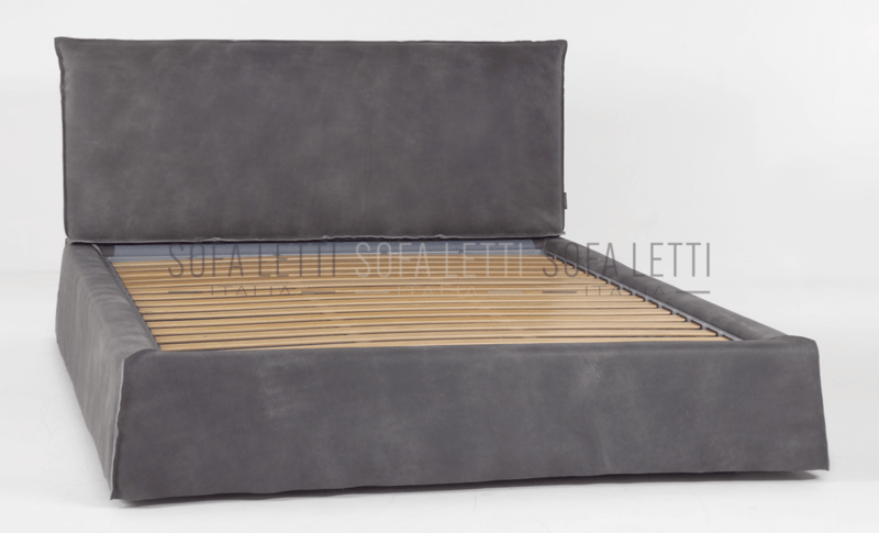 letto contenitore con testata removibile per la sfoderabilità