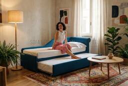 Doppio letto max estraibile con  maniglione-testatina reggi cuscino  