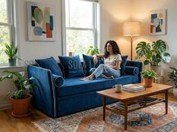 Divano doppio letto estraibile con finitura bordi con cordino