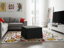 Pouf letto mod. 46 con rivestimento in tessuto lux 1