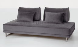 Divano Letto  chaise longue - rivestimento come da foto in velluto colore 25 grigio  scuro