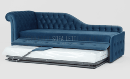 Letto inferiore estraibile con apertura del frontale basculante